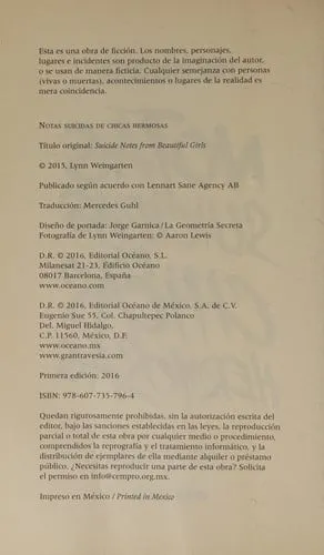 Portada de Notas Suicidas de Chicas Hermosas