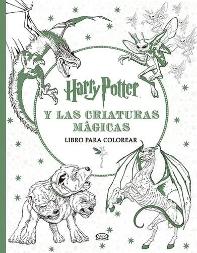 Portada de Harry Potter y las criaturas mágicas Libro para colorear