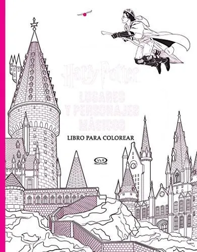 Portada de Harry Potter: Lugares y personajes mágicos Libro para colorear
